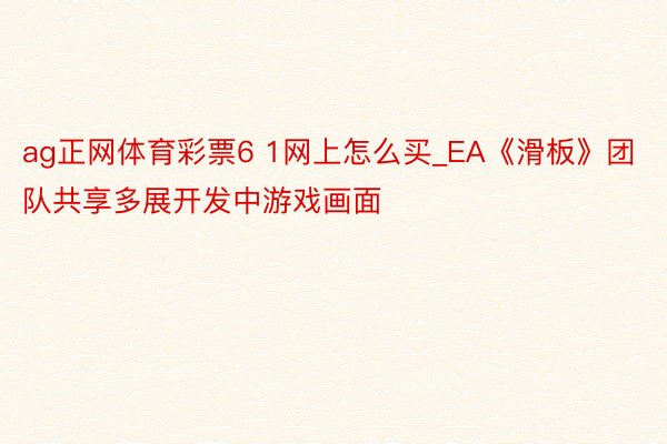 ag正网体育彩票6 1网上怎么买_EA《滑板》团队共享多展开发中游戏画面